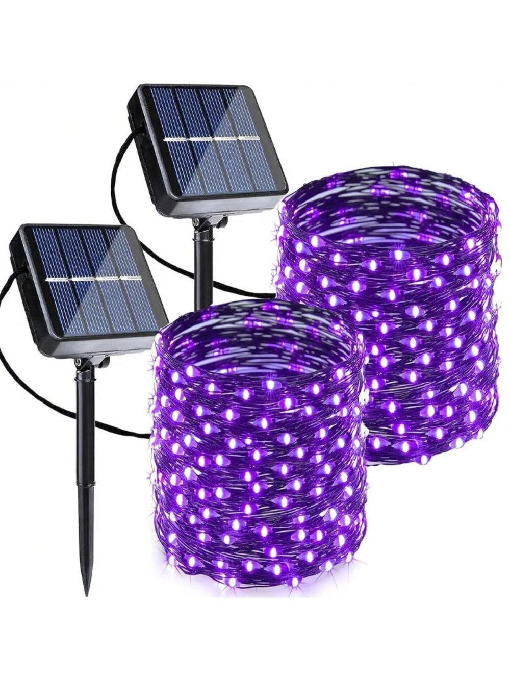 Purple Halloween Solar String Twinkle Light 2 Pack Total 80FT 240LED Solar Light
